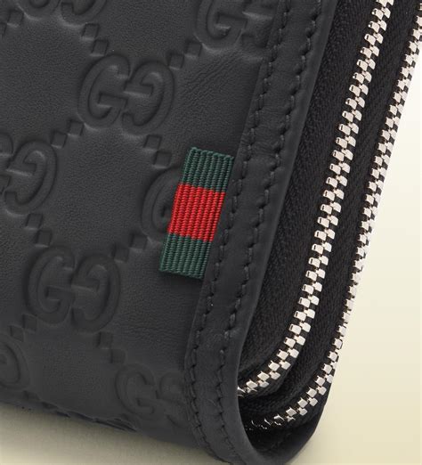 gucci black zip around wallet|gucci zippy wallet.